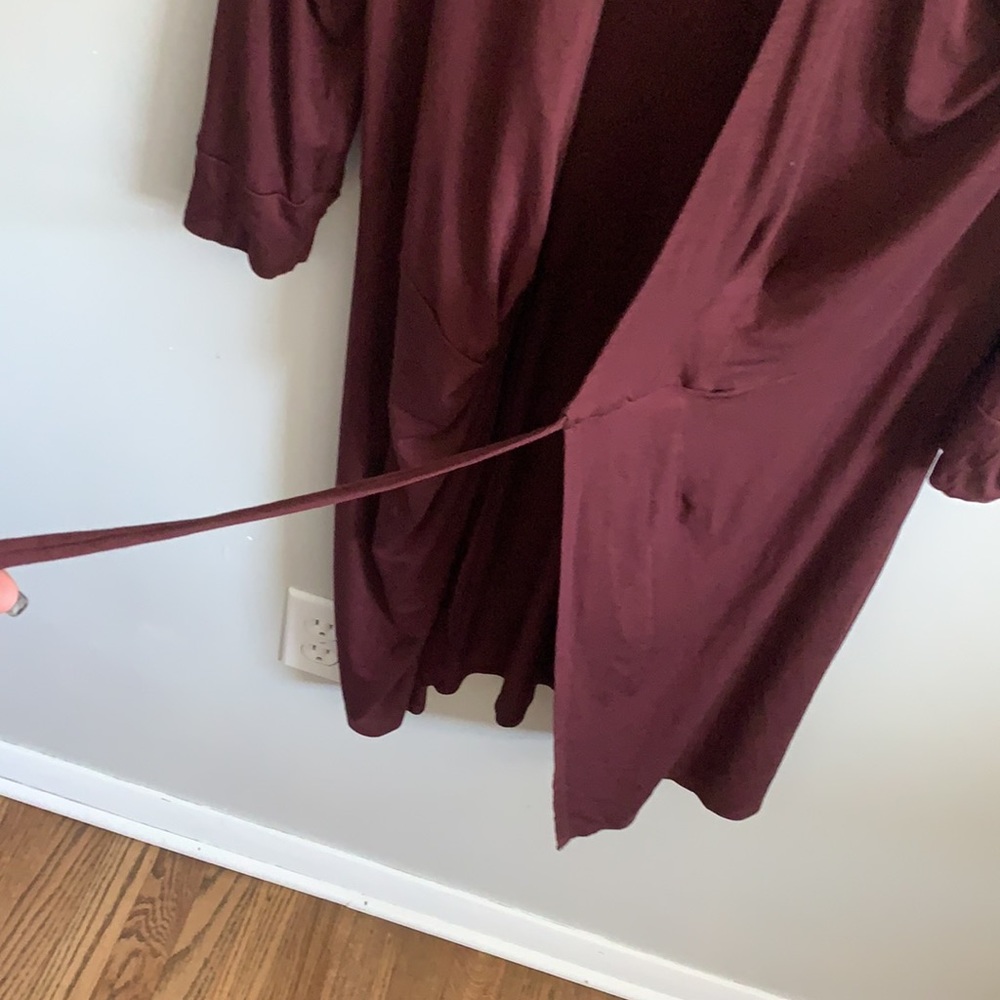 Trina Turk Wrap Jersey Mahalo Wrap Dress Maroon - Picture 5 of 7